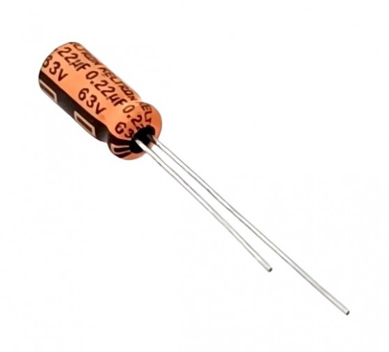 0.22uF 63V Electrolytic Capacitor - Keltron (Min Order Quantity 1pc for this Product)