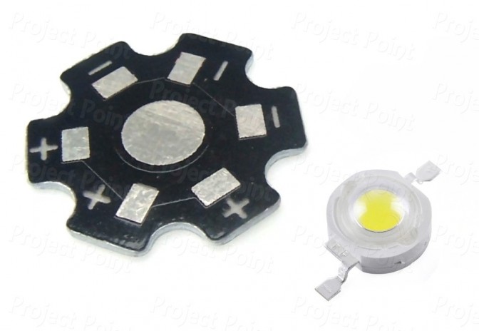 1W Medium Quality Blue SMD LED with Heatsink (Min Order Quantity 1pc for this Product)