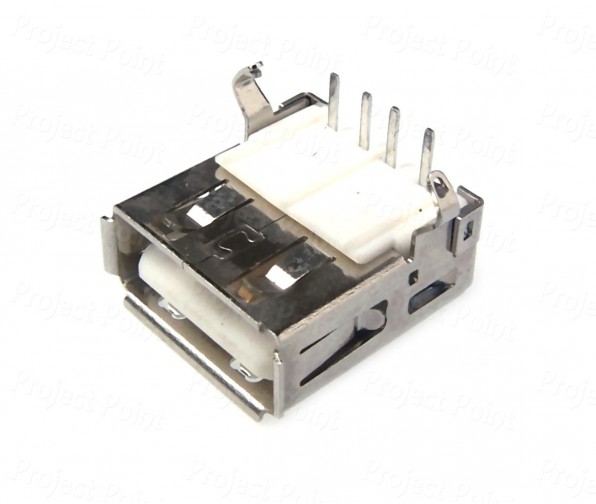 USB Type A PCB Mount Right Angle Connector (Min Order Quantity 1pc for this Product)