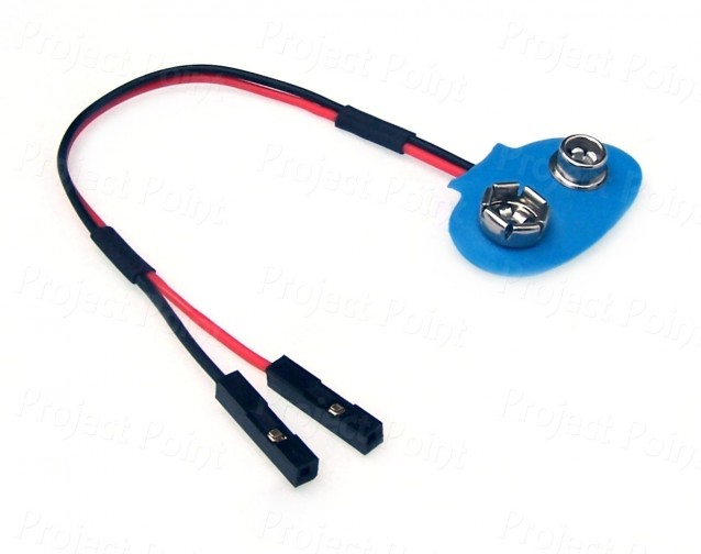 9V Battery Snap Connector with Female Pins (Min Order Quantity 1pc for this Product)