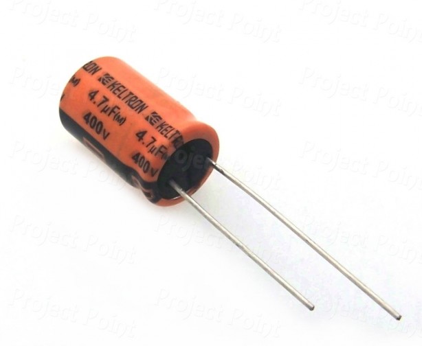 4.7uF 400V High Quality Electrolytic Capacitor - Keltron (Min Order Quantity 1pc for this Product)