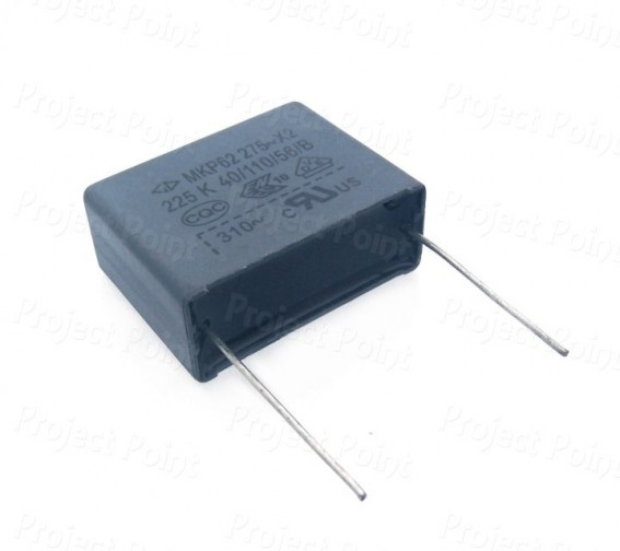 2.2uF 275VAC Class X2 Box Type Capacitor (Min Order Quantity 1pc for this Product)