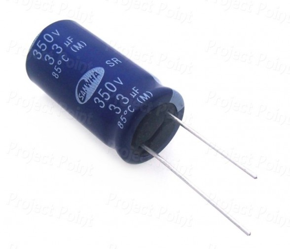 33uF 350V Electrolytic Capacitor - Samwha (Min Order Quantity 1pc for this Product)