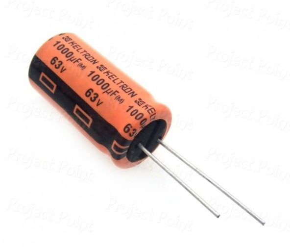 1000uF 63V Electrolytic Capacitor - Keltron (Min Order Quantity 1pc for this Product)