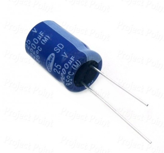 2200uF 25V Electrolytic Capacitor - Samwha (Min Order Quantity 1pc for this Product)