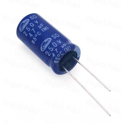 47uF 250V Electrolytic Capacitor - Samwha (Min Order Quantity 1pc for this Product)