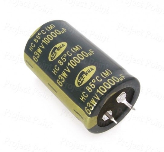 10000uF 63V High Quality Electrolytic Capacitor - Samwha (Min Order Quantity 1pc for this Product)