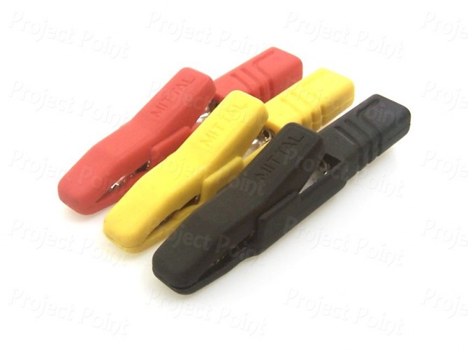 Fully Insulated Alligator (Crocodile) Clip with 4mm Socket (Min Order Quantity 1pc for this Product)
