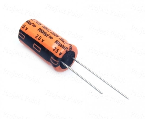 1000uF 25V Electrolytic Capacitor - Keltron (Min Order Quantity 1pc for this Product)