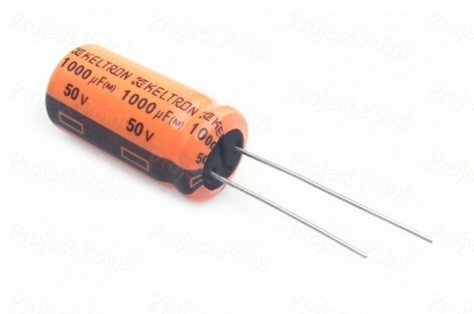 1000uF 50V Electrolytic Capacitor - Keltron (Min Order Quantity 1pc for this Product)
