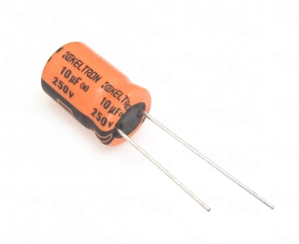 10uF 250V High Quality Electrolytic Capacitor - Keltron (Min Order Quantity 1pc for this Product)