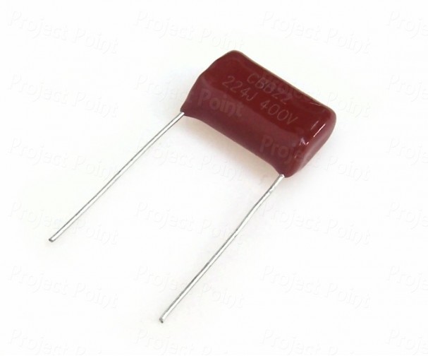 0.22uF 400V Non-Polar Polyester Capacitor (Min Order Quantity 1pc for this Product)