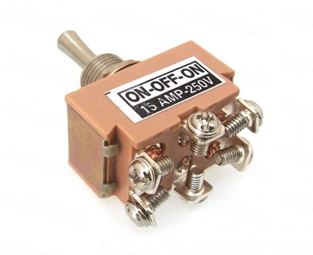 Double Pole Center-Off Heavy Duty Toggle Switch - 15A (Min Order Quantity 1pc for this Product)