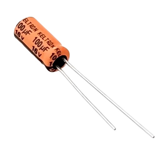 100uF 16V High Quality Electrolytic Capacitor - Keltron (Min Order Quantity 1pc for this Product)