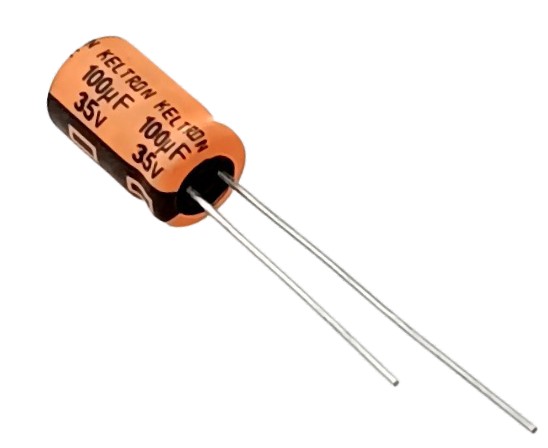 100uF 35V High Quality Electrolytic Capacitor - Keltron (Min Order Quantity 1pc for this Product)