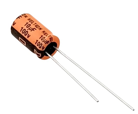 10uF 100V High Quality Electrolytic Capacitor - Keltron (Min Order Quantity 1pc for this Product)