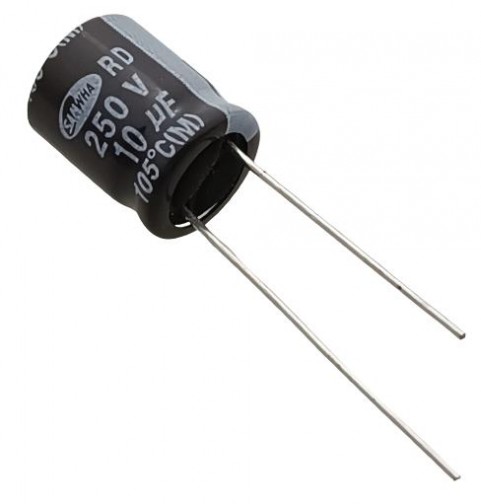 10uF 250V 105°C Best Quality Electrolytic Capacitor - Samwha (Min Order Quantity 1pc for this Product)