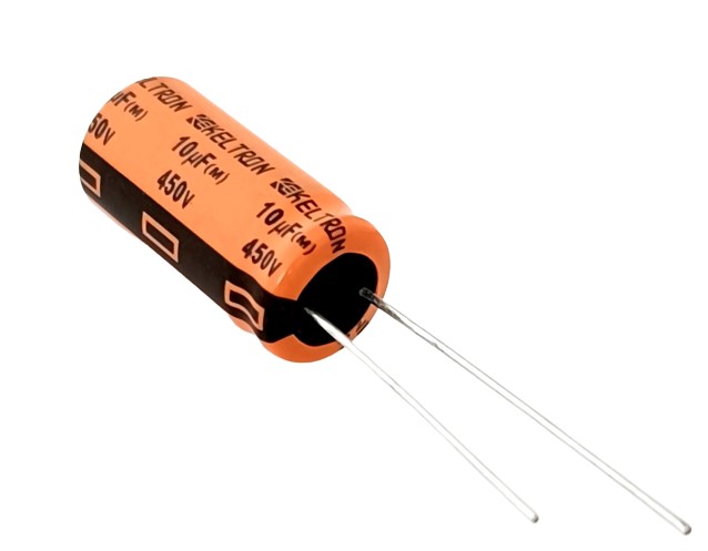 10uF 450V High Quality Electrolytic Capacitor - Keltron (Min Order Quantity 1pc for this Product)