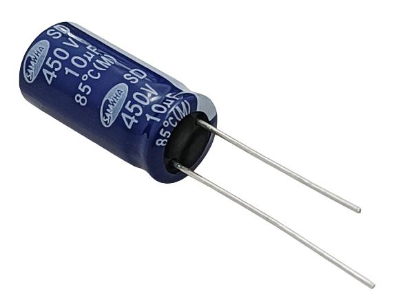 10uF 450V Electrolytic Capacitor - Samwha (Min Order Quantity 1pc for this Product)