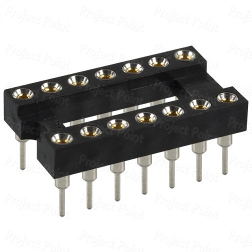 14-Pin High Reliability Machined Contacts IC Socket (Min Order Quantity 1pc for this Product)