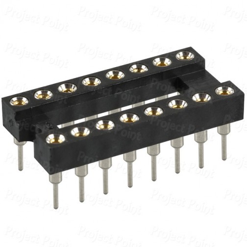 16-Pin High Reliability Machined Contacts IC Socket (Min Order Quantity 1pc for this Product)