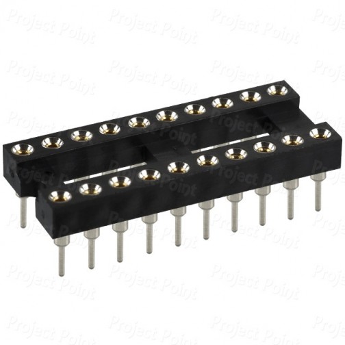 20-Pin High Reliability Machined Contacts IC Socket (Min Order Quantity 1pc for this Product)