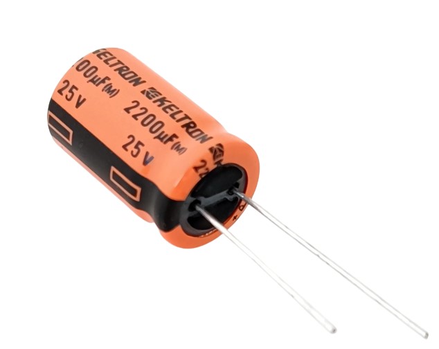 2200uF 25V High Quality Electrolytic Capacitor - Keltron (Min Order Quantity 1pc for this Product)