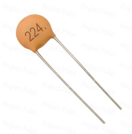 0.22uF - 220nF 50V Ceramic Disc Capacitor (Min Order Quantity 1pc for this Product)