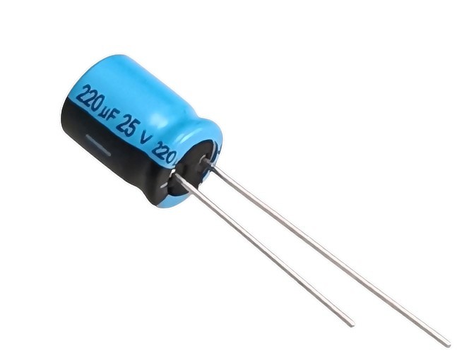 220uF 25V High Quality Electrolytic Capacitor - Vishay (Min Order Quantity 1pc for this Product)