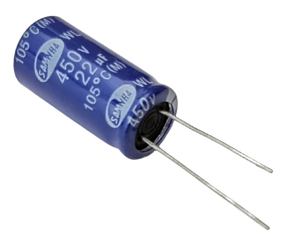 22uF 450V 105°C Best Quality Electrolytic Capacitor - Samwha (Min Order Quantity 1pc for this Product)