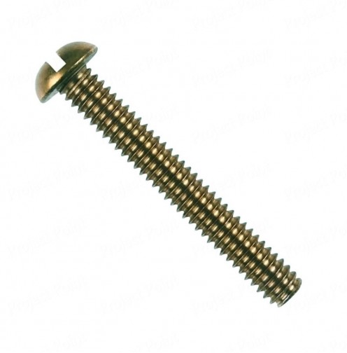 3/16" x 1.5" Round Head Machine Screw Medium Quality - Golden Plated (Min Order Quantity 1pc for this Product)