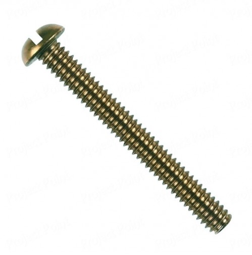 3/16" x 1.75" Round Head Machine Screw Medium Quality - Golden Plated (Min Order Quantity 1pc for this Product)
