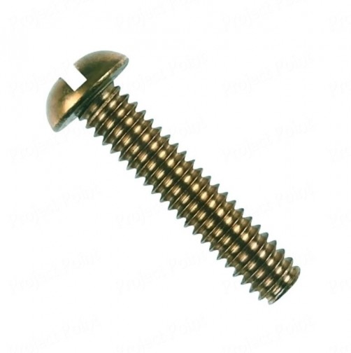 3/16" x 1" Round Head Machine Screw Medium Quality - Golden Plated (Min Order Quantity 1pc for this Product)