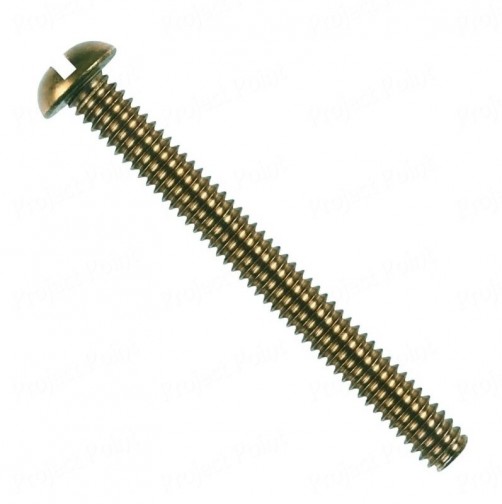 3/16" x 2" Round Head Machine Screw Medium Quality - Golden Plated (Min Order Quantity 1pc for this Product)