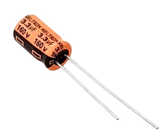 3.3uF 160V High Quality Electrolytic Capacitor - Keltron (Min Order Quantity 1pc for this Product)