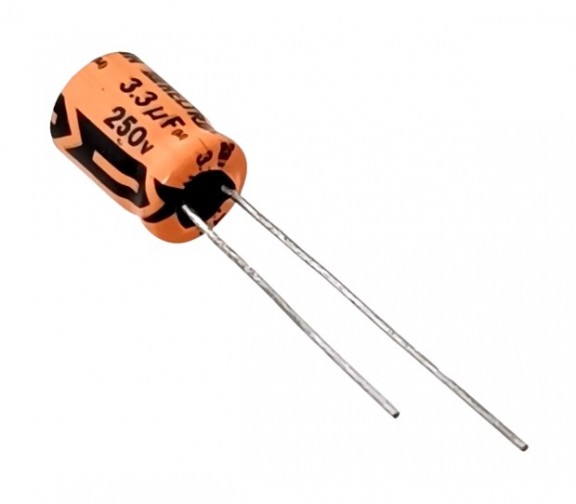 3.3uF 250V High Quality Electrolytic Capacitor - Keltron (Min Order Quantity 1pc for this Product)
