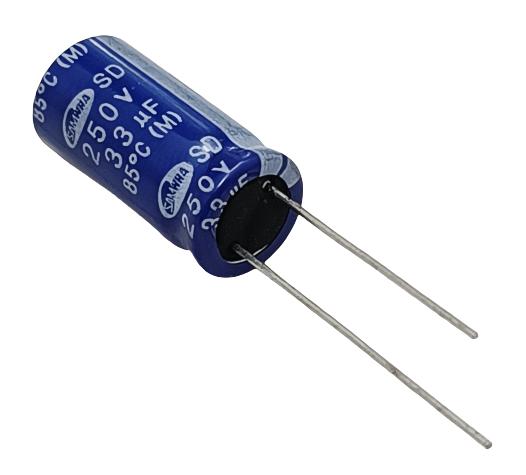 33uF 250V Electrolytic Capacitor - Samwha (Min Order Quantity 1pc for this Product)