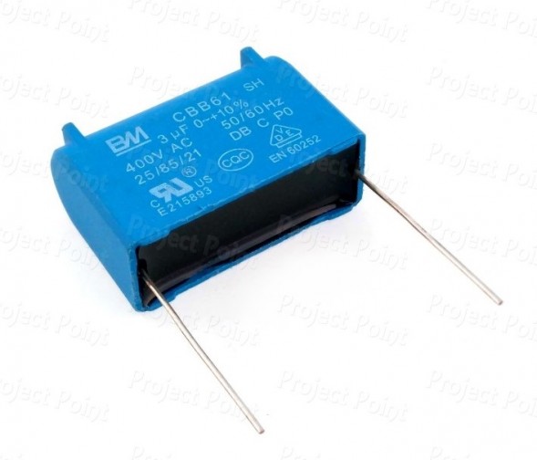 3uF 400V AC Class X2 Box Type Capacitor (Min Order Quantity 1pc for this Product)