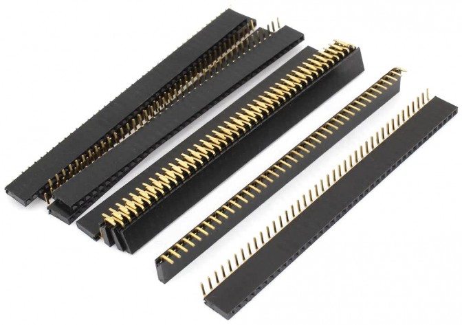 40-Pin Single Row Right Angle Female Header (Min Order Quantity 1pc for this Product)