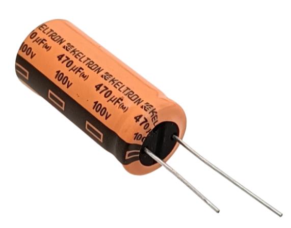 470uF 100V Electrolytic Capacitor - Keltron (Min Order Quantity 1 pc for this Product)