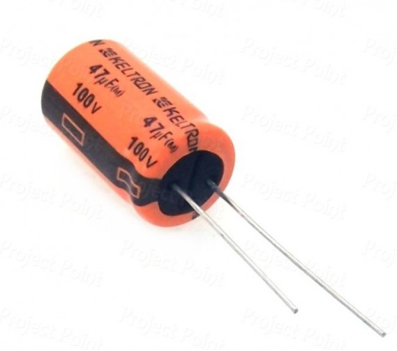47uF 100V High Quality Electrolytic Capacitor - Keltron (Min Order Quantity 1pc for this Product)
