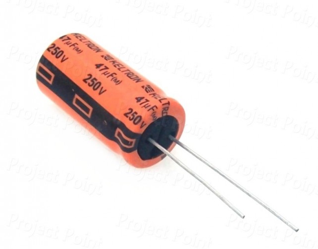 47uF 250V High Quality Electrolytic Capacitor - Keltron (Min Order Quantity 1pc for this Product)