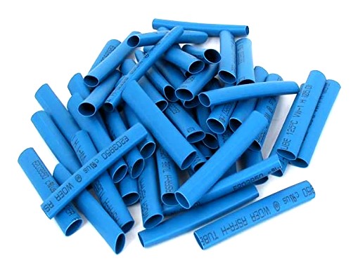 Pre-Cut Heat Shrink Tube 5mm x 25mm Blue - 100 Pcs (Min Order Quantity 1pc for this Product)