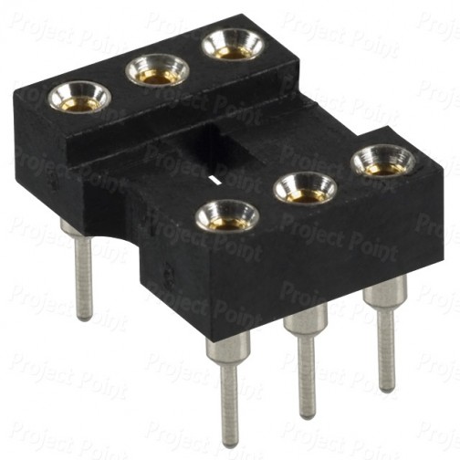 6-Pin High Reliability Machined Contacts IC Socket (Min Order Quantity 1pc for this Product)
