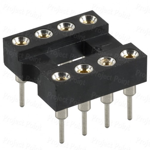 8-Pin High Reliability Machined Contacts IC Socket (Min Order Quantity 1pc for this Product)