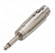 3-Pin XLR Female to 6.35mm Mono Plug Adapter - Medium Quality