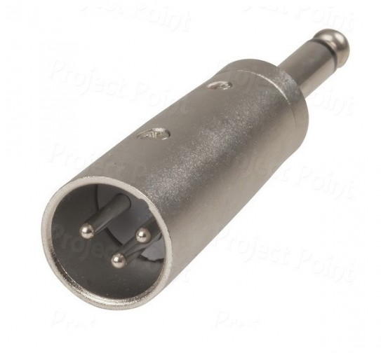 3-Pin XLR Male to 6.35mm Mono Plug Adapter - Medium Quality (Min Order Quantity 1pc for this Product)
