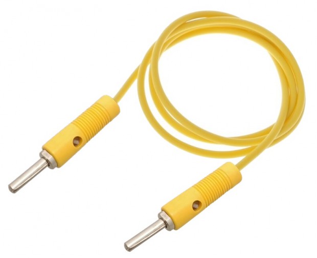 4mm Banana Plug to Banana Plug Cable - 6A 40cm Yellow (Min Order Quantity 1pc for this Product)
