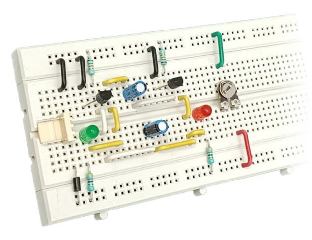 Transistors LED Flasher On Breadboard - 2 LEDs (Min Order Quantity 1pc for this Product)