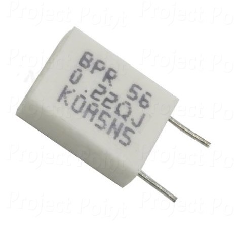 0.22 Ohm 5W Non-inductive Ceramic Cement Resistor - BPR56 (Min Order Quantity 1pc for this Product)